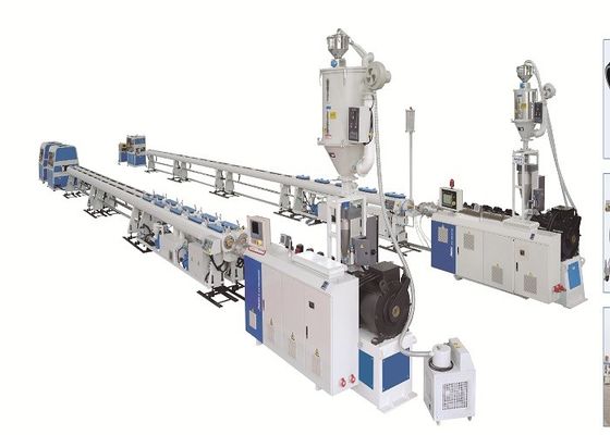 75mm 1000KG / H ท่อระบายน้ำท่อ PE Extrusion Line เสียงรบกวนจากการทำงานต่ำ